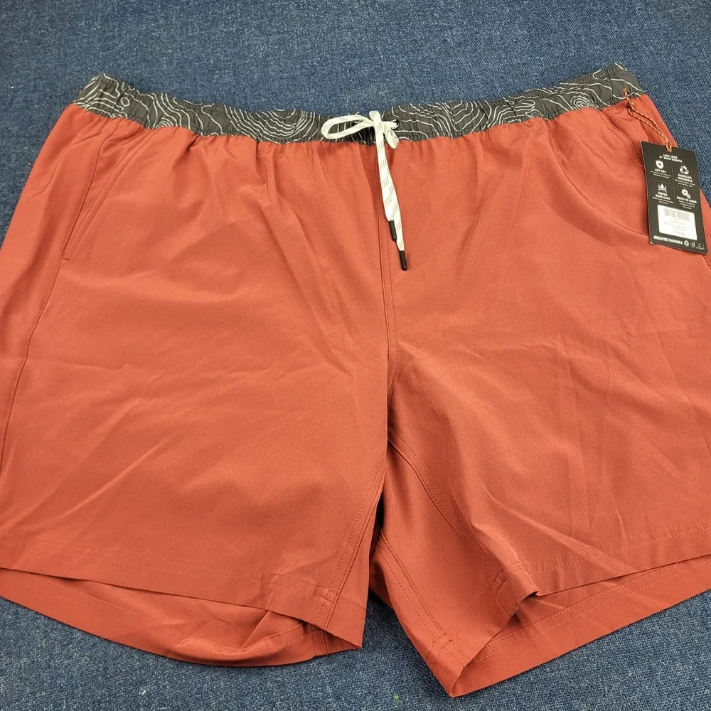 AKHG Duluth Trading Co Lost Lake 8 Inch Swim Shorts Rust Red 3XL NEW Outdoor